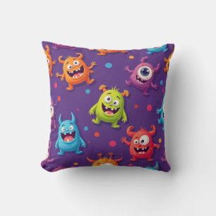 Cute Ghost & Pumpkin Pattern Halloween Throw Pillo Cushion