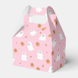 Cute Ghost & Pumpkin Pink Halloween Pattern Favour Box