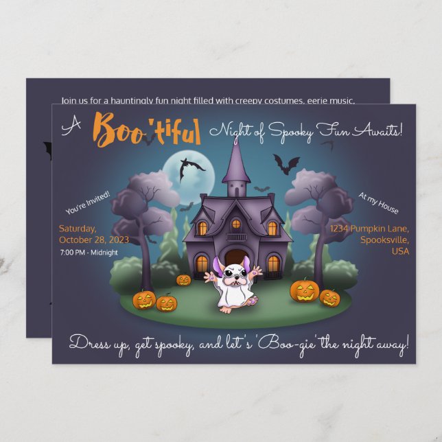 Cute ghost pumpkins Halloween Party Invitation (Front/Back)