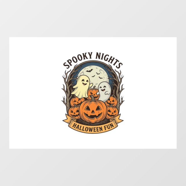 Cute Ghost Pumpkins Vintage Engraving Halloween Ar (Sheet)