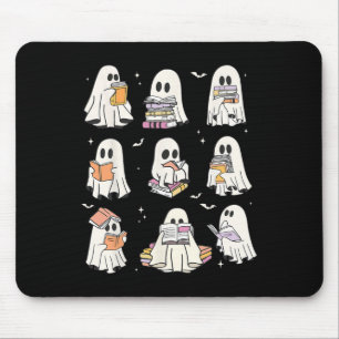 Cute Ghost Reading Book Lovers Halloween Funny Gho Mouse Pad