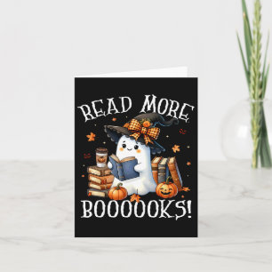 Cute Ghost Reading Book Lovers Halloween Read More Card