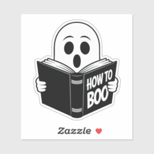 Cute Ghost Reading “How to Boo”