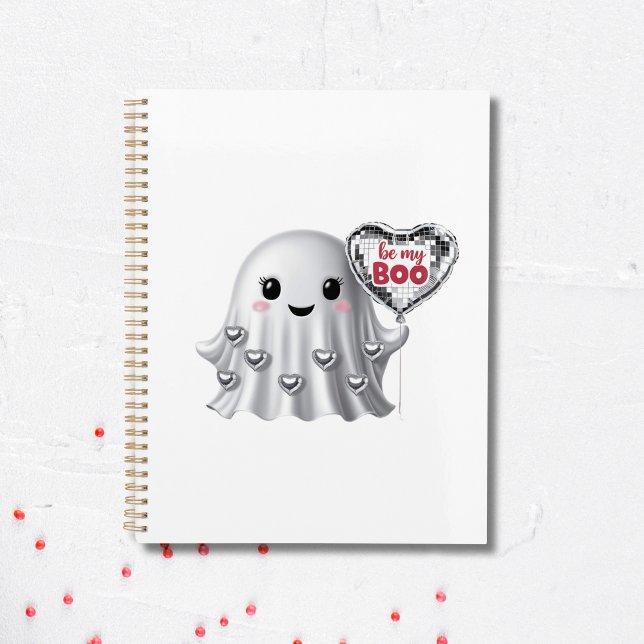 Cute Ghost Romantic Valentine Pattern Planner (Adorable "Be My Boo" Valentine's Day Customizable Planner)