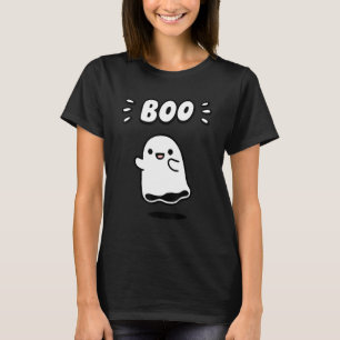 Cute Ghost Saying Boo Ghost Girl Kid  Halloween Co T-Shirt