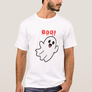Cute Ghost Saying Boo – Spooky Halloween Design T-Shirt