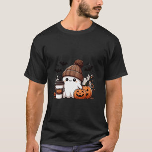 Cute Ghost Shirt Fall Pumpkin Tshirt Coffee Lover 