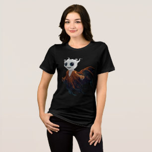 Cute Ghost Spirit in Tattered Robe Tri-Blend Shirt