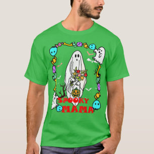 Cute Ghost Spooky mama Halloween costumes For mum  T-Shirt