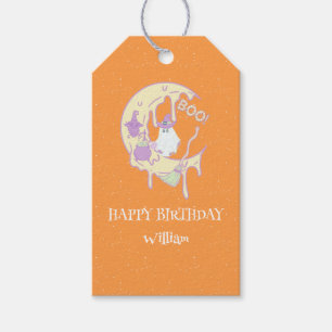 Cute Ghost Spooky One First Birthday Halloween Gift Tags