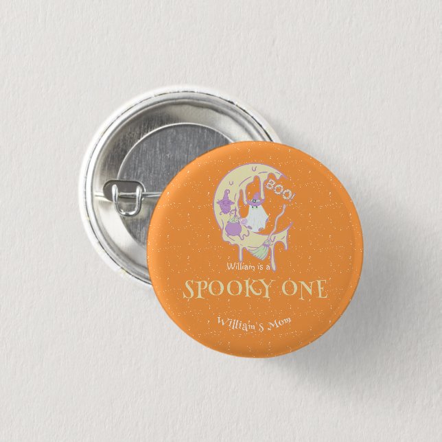 Cute Ghost Spooky One Mum Halloween First Birthday 3 Cm Round Badge (Front & Back)