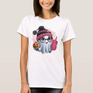 Cute Ghost Spooky Season Halloween Tshirt For Girl