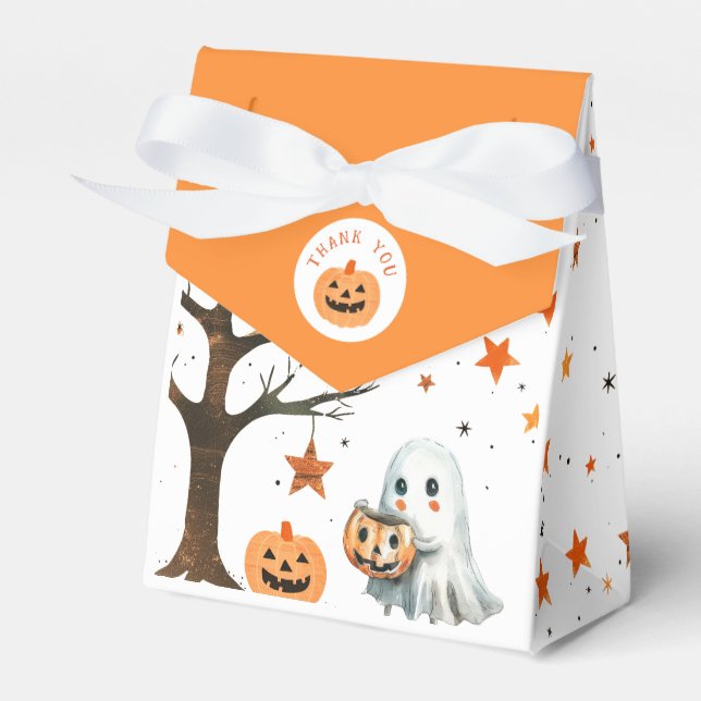 Cute Ghost Star Pattern Halloween Baby Shower  Favour Box (Front Side)