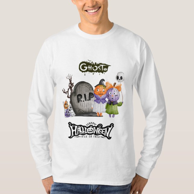 Cute Ghost T-Shirt, funny Halloween Kids t-Shirt, T-Shirt (Front)