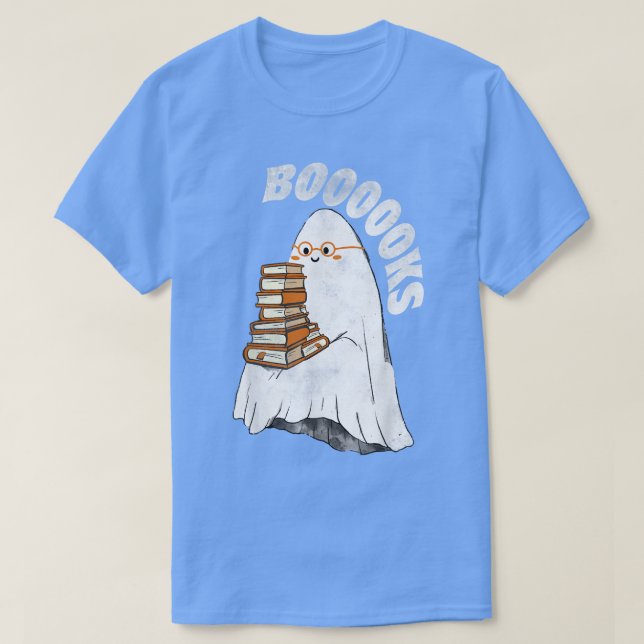 Cute Ghost Teacher Top Book Halloween Booooks Read (Design Front)