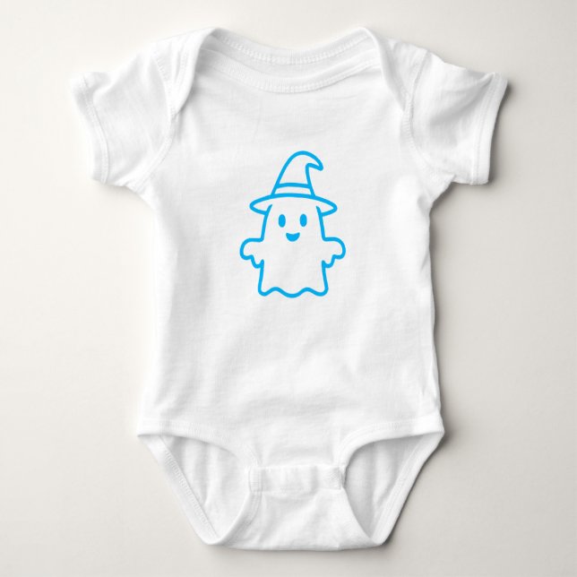 Cute ghost, Trick-or-Treat design - Halloween Baby Bodysuit (Front)