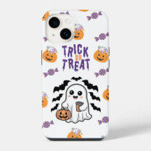 Cute Ghost Trick or Treat Halloween iPhone Case