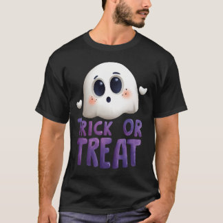 Cute Ghost Trick or Treat Halloween T-Shirt 