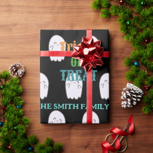 Cute Ghost Trick or Treat  Wrapping Paper