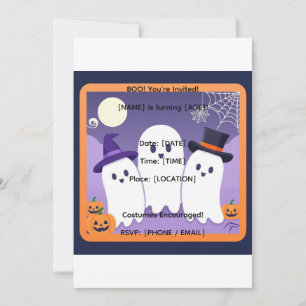Cute Ghost Trio Halloween Birthday Party Invitatio Invitation
