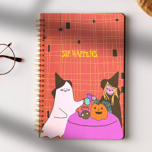 Cute Ghost & Witch Halloween  Notebook