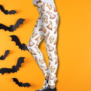 Cute Ghost Witch Hats Happy Halloween  Leggings