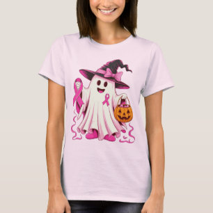 Cute Ghost Witch with Pink Ribbons And Pumpkin T-Shirt