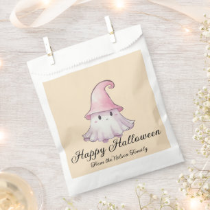 Cute Ghost Witches Hat Yellow Happy Halloween Favour Bags