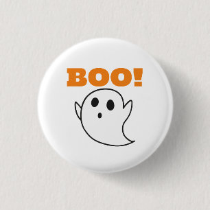 Cute Ghost with BOO! words 3 Cm Round Badge