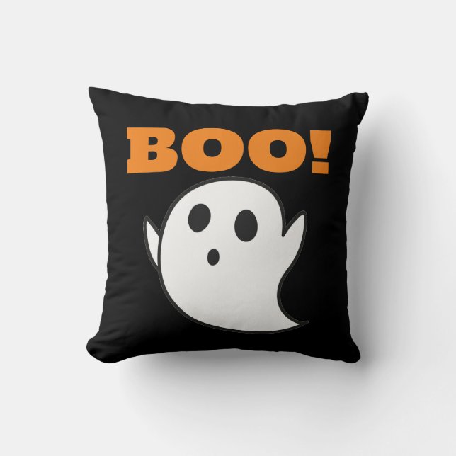 Cute Ghost with BOO! words Cushion (Front)