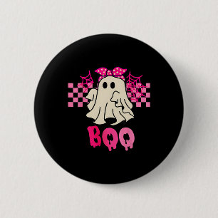 Cute Ghost With Bow Boo Halloween For Girls Kids T 6 Cm Round Badge