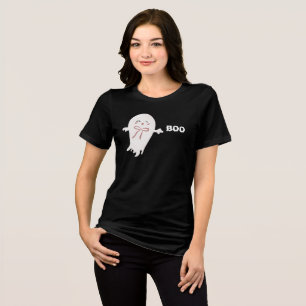 Cute Ghost with Bow Boo  Tri-Blend Shirt