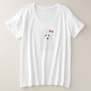 Cute Ghost with Bow Costume Party Plus Size T-Shirt