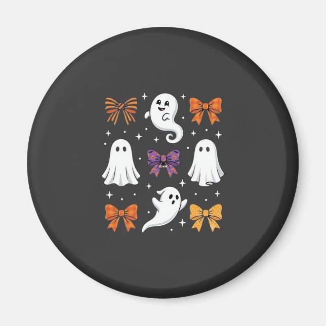 Cute Ghost with Bows Halloween Design_1 Magnet (Front)