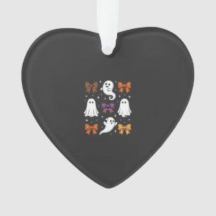 Cute Ghost with Bows Halloween Design_1 Ornament