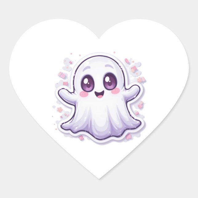 Cute Ghost with Glowing Eyes Sticker Kawaii (Front)