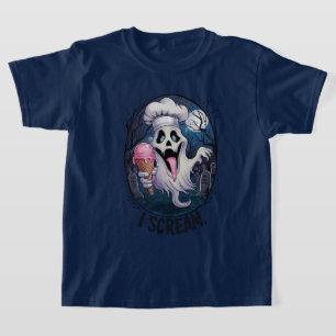 Cute Ghost with Ice Cream Halloween T-Shirt