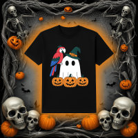 Cute Ghost with Pirate Parrot Halloween