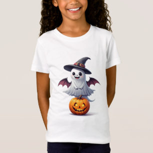Cute Ghost With Pumpkin Halloween 👻 T-Shirt