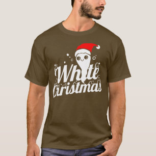 Cute Ghost With Santa Hat Brings White Christmas H T-Shirt
