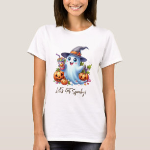 Cute Ghost with spooky drinks, Halloween T-Shirt