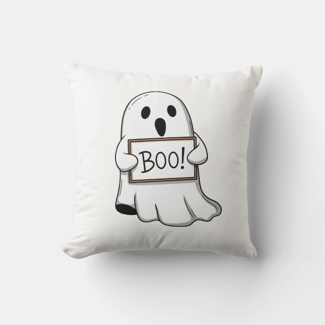 Cute Ghostly BOO Fun Cushion (Front)