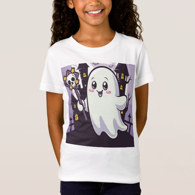 Cute Ghostly Poster with a Playful Twist T-Shirt (Front)
