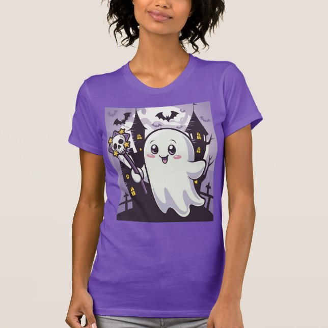 Cute Ghostly Poster with a Playful Twist T-Shirt (Front)