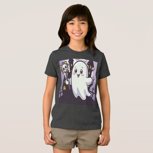 Cute Ghostly Poster with a Playful Twist Tri-Blend Shirt (Front Full)