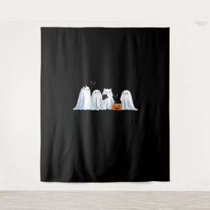 Cute Ghosts and Black Cats Halloween – Spooky Seas Tapestry