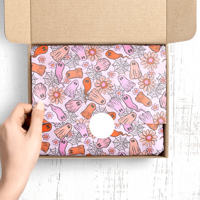 Cute Ghosts and Flowers Pattern Halloween Tissue Paper (Creator Uploaded)