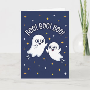 Cute Ghosts Boo Boo Boo Halloween Card