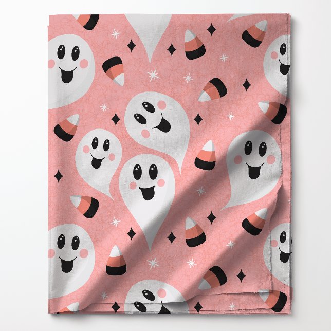 Cute Ghosts & Candy Corn Halloween Fabric (Creator Uploaded)
