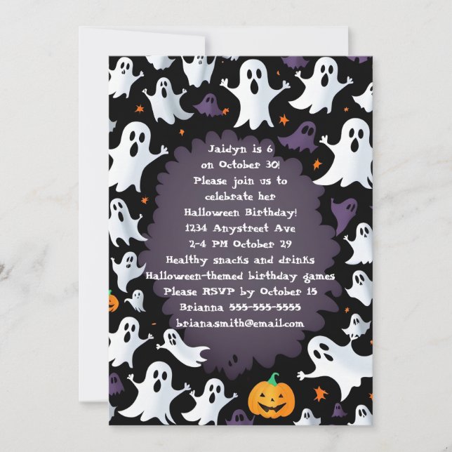 Cute Ghosts Halloween Birthday Invitation (Front)